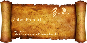 Zahn Marcell névjegykártya